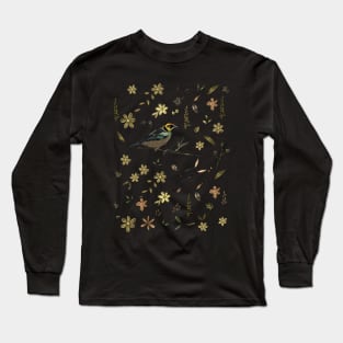 Little bird among leaves Long Sleeve T-Shirt